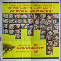 C154 LONGEST DAY six-sheet movie poster '62 all-star cast!