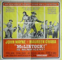 C157 MCLINTOCK six-sheet movie poster '63 John Wayne, Maureen O'Hara