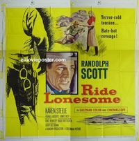 C165 RIDE LONESOME six-sheet movie poster '59 Randolph Scott, Boetticher