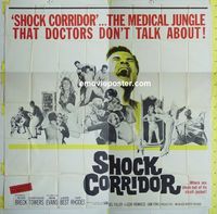 C167 SHOCK CORRIDOR six-sheet movie poster '63 Sam Fuller,Constance Towers