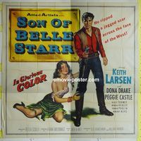 C168 SON OF BELLE STARR six-sheet movie poster '53 Dona Drake,Keith Larsen