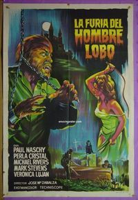 C536 FURY OF THE WOLFMAN Argentinean movie poster '72 Zabalza horror