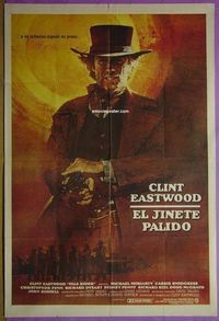 C648 PALE RIDER Argentinean movie poster 85 Clint Eastwood