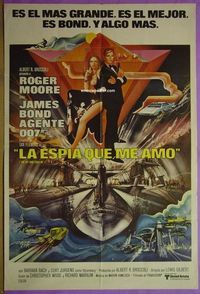 C699 SPY WHO LOVED ME Argentinean movie poster '77 Moore as Bond
