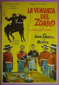 C754 ZORRO RIDES AGAIN Argentinean movie poster '59 Carroll