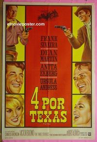 C421 4 FOR TEXAS Argentinean movie poster '64 Frank Sinatra, Martin