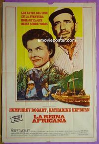 C426 AFRICAN QUEEN Argentinean movie poster R70s Bogart, K. Hepburn