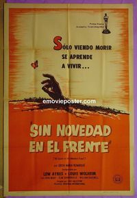 C430 ALL QUIET ON THE WESTERN FRONT Argentinean movie poster R60s