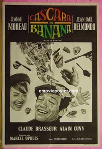 C438 BANANA PEEL Argentinean movie poster '63 Moreau, Belmondo