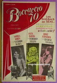 C450 BOCCACCIO '70 Argentinean movie poster '62 Federico Fellini
