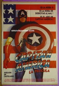 C459 CAPTAIN AMERICA Argentinean movie poster '90 great image!