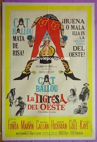 C465 CAT BALLOU Argentinean movie poster '65 Fonda, Marvin, Callan