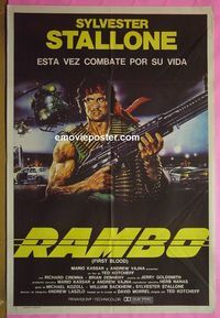 C522 FIRST BLOOD Argentinean movie poster '82 Rambo, Stallone