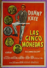 C524 FIVE PENNIES Argentinean movie poster '59 Danny Kaye, Armstrong