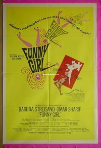 C535 FUNNY GIRL Argentinean movie poster '68 Barbra Streisand