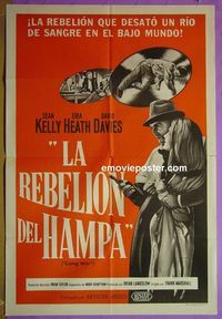 C538 GANG WAR Argentinean movie poster '62 Sean Kelly, Heath