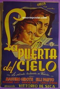 C539 GATE OF HEAVEN Argentinean movie poster '45 Vittorio De Sica