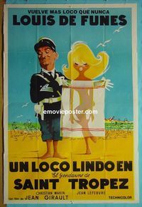 C541 GENDARME OF ST TROPEZ Argentinean poster R70s sexy art!