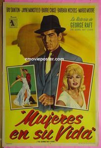 C543 GEORGE RAFT STORY Argentinean movie poster '61 Jayne Mansfield