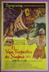 C551 GOLDEN VOYAGE OF SINBAD Argentinean movie poster '73 John Law