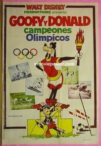 C556 GOOFY & DONALD OLYMPIC CHAMPIONS Argentinean movie poster '60s