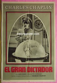 C559 GREAT DICTATOR Argentinean movie poster R72 Charles Chaplin