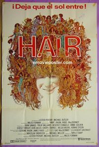 C564 HAIR Argentinean movie poster '79 really great artwork!