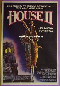 C577 HOUSE 2 Argentinean movie poster '87 Royal Dano, cool horror art!