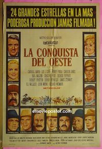 C578 HOW THE WEST WAS WON Argentinean movie poster '62 Gregory Peck