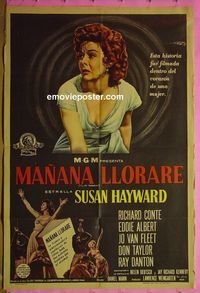 C580 I'LL CRY TOMORROW Argentinean movie poster '55 Susan Hayward