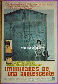 C582 INSIDE DAISY CLOVER Argentinean movie poster '66 Natalie Wood