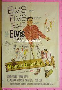 C596 KISSIN' COUSINS Argentinean movie poster '64 Elvis Presley