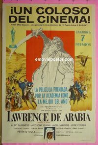 C603 LAWRENCE OF ARABIA Argentinean movie poster '62 Peter O'Toole