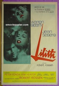 C605 LILITH Argentinean movie poster '64 Warren Beatty, Jean Seburg