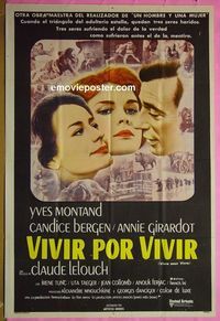 C608 LIVE FOR LIFE Argentinean movie poster '68 Montand, Bergen
