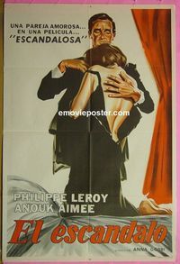 C609 LO SCANDALO Argentinean movie poster '66 Anouk Aimee, Leroy
