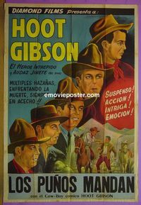 C612 LOS PUNOS MANDAN Argentinean movie poster '40s Hoot Gibson