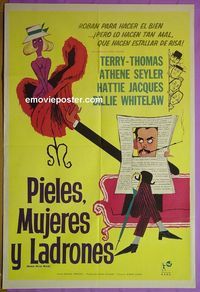 C619 MAKE MINE MINK Argentinean movie poster '61 Terry-Thomas