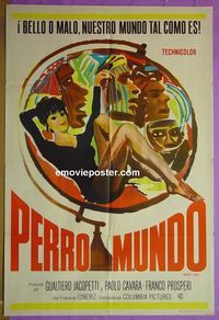 C626 MONDO CANE Argentinean movie poster '62 human oddities!