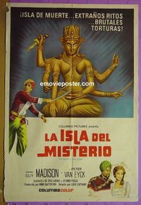 C636 MYSTERY OF THUG ISLAND Argentinean movie poster '65 tortures!