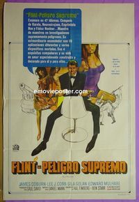 C647 OUR MAN FLINT Argentinean movie poster '66 James Coburn, Cobb