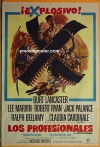 C653 PROFESSIONALS Argentinean movie poster '66 Burt Lancaster
