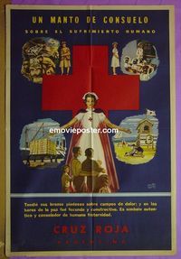 C660 RED CROSS Argentinean '50s Mendez Mujica artwork of nurse & charity projects!