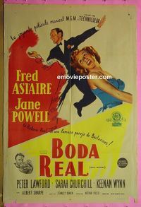 C667 ROYAL WEDDING Argentinean movie poster '51 Astaire, Powell