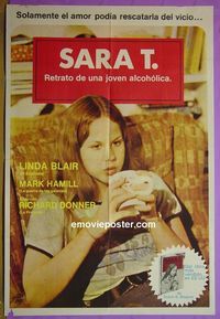 C674 SARAH T Argentinean movie poster '75 Linda Blair - alcoholic