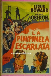 C680 SCARLET PIMPERNEL Argentinean movie poster '34 Leslie Howard