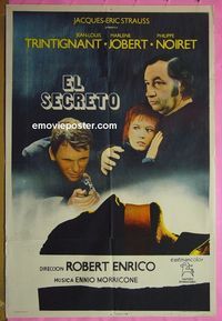 C682 SECRET Argentinean movie poster '74 Jean-Louis Trintigant