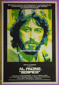 C685 SERPICO Argentinean movie poster '74 Al Pacino crime classic!