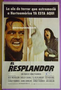 C689 SHINING Argentinean movie poster '80 Jack Nicholson, Kubrick