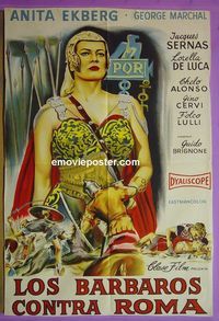 C691 SIGN OF THE GLADIATOR Argentinean movie poster '59 Anita Ekberg